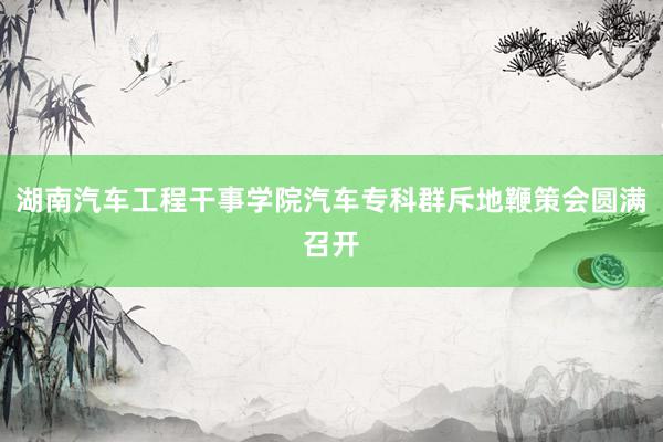 湖南汽车工程干事学院汽车专科群斥地鞭策会圆满召开