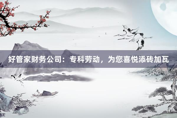 好管家财务公司：专科劳动，为您喜悦添砖加瓦