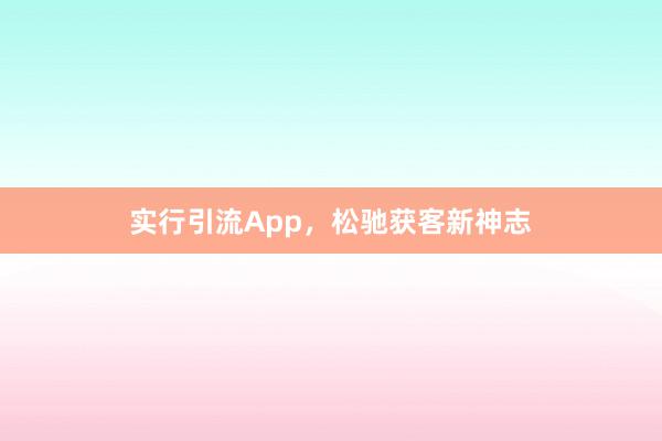 实行引流App，松驰获客新神志